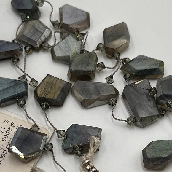 Margo Morrison Geometric Shape Labradorite Gray Swarovski Crystals Limited Ed - Picture 8 of 8